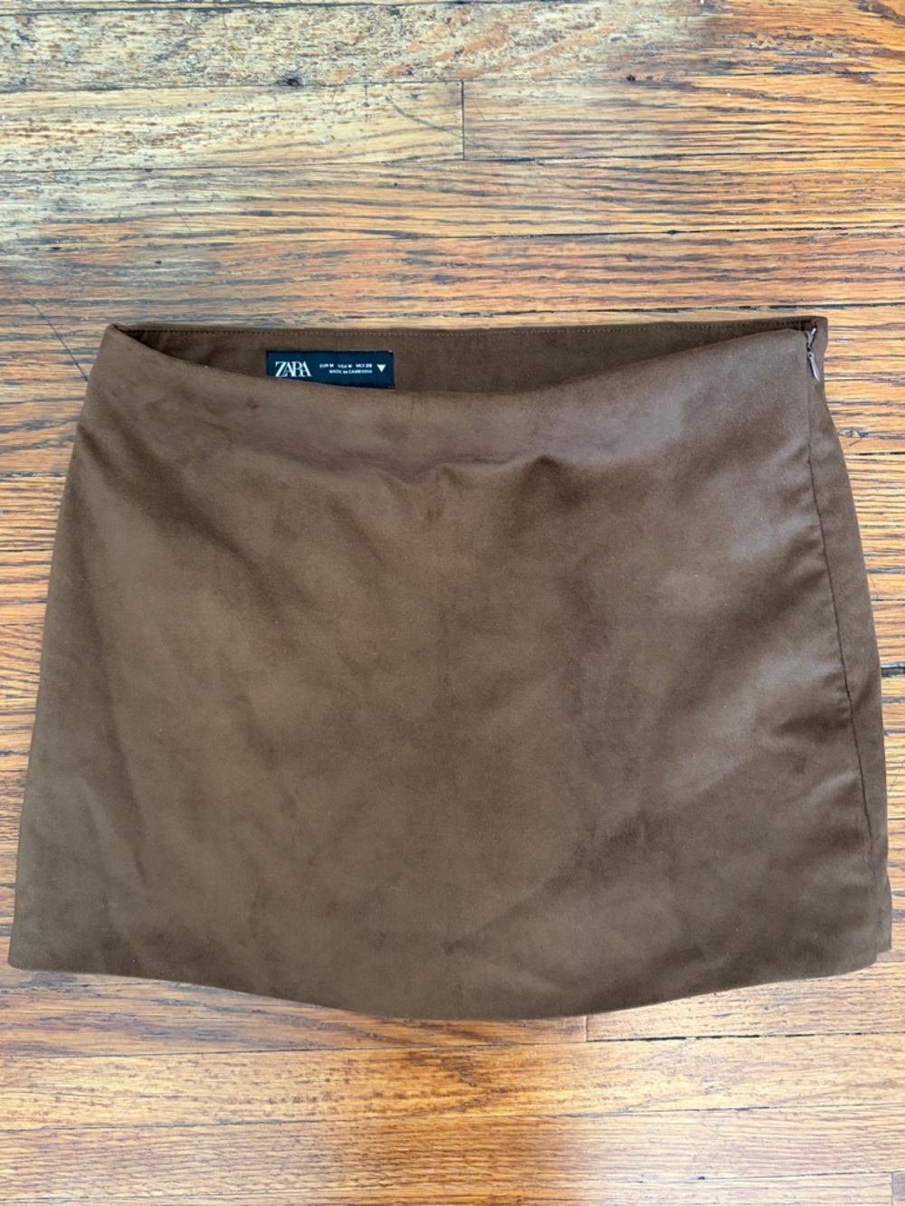 Zara brown suede mini skort size m